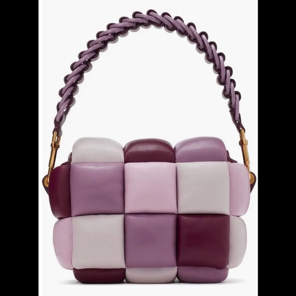 Kate Spade New York Boxxy 3D ColorBlock Leather Crossbody Purple  Bag - Picture 2 of 3